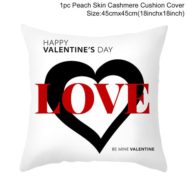 Red Cartoon Letter Series Valentine's Day Pillowcase