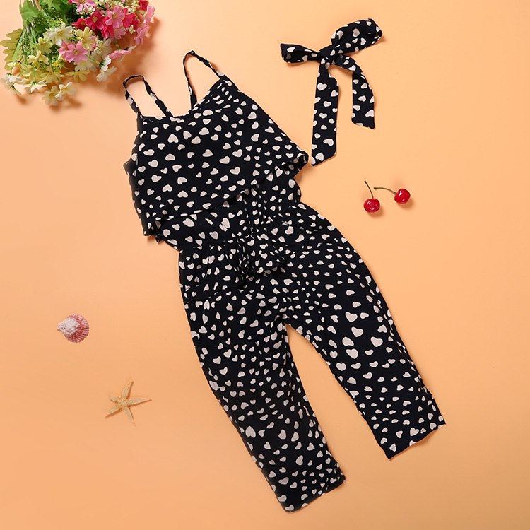 Polka Dot Strap Girls Jumpsuit