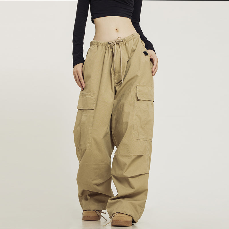 Retro Multi Pocket Khaki Cargo Pants