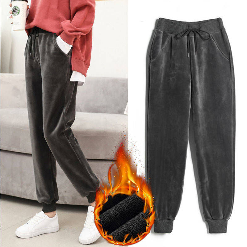 Lamb Fur Cashmere Slim Pants