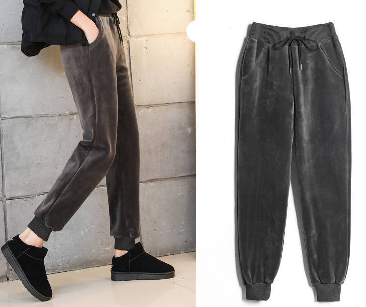 Lamb Fur Cashmere Slim Pants