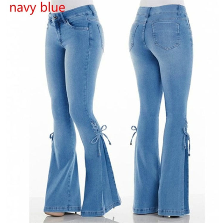 Mid-Waisted Flare Denim Stretch