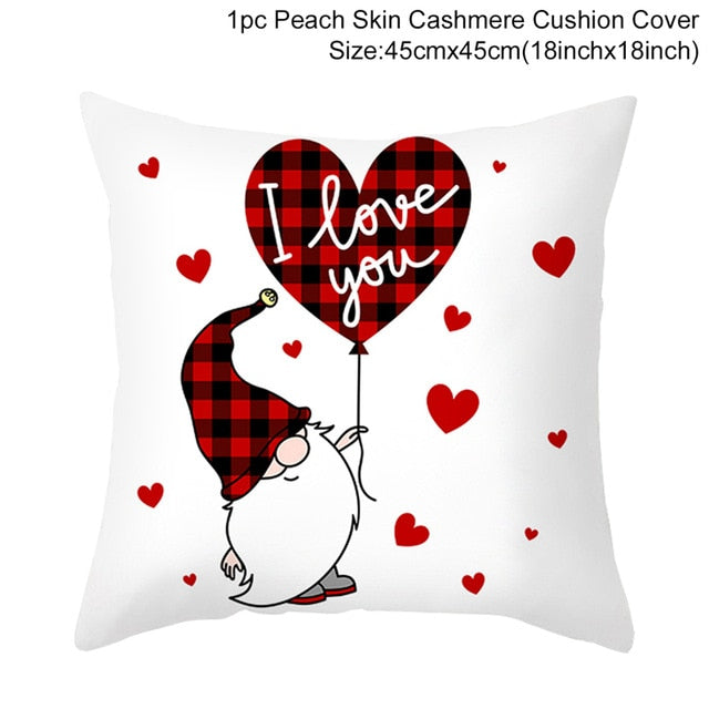 Red Cartoon Letter Series Valentine's Day Pillowcase