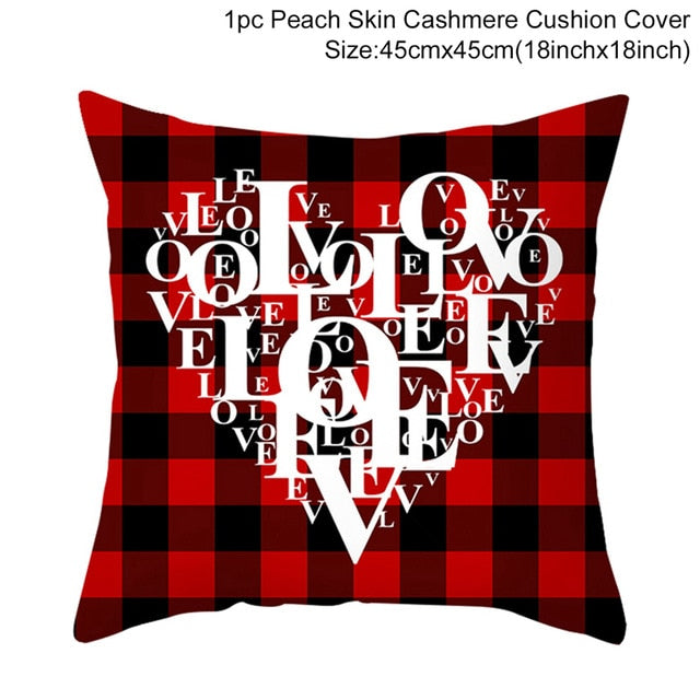 Red Cartoon Letter Series Valentine's Day Pillowcase