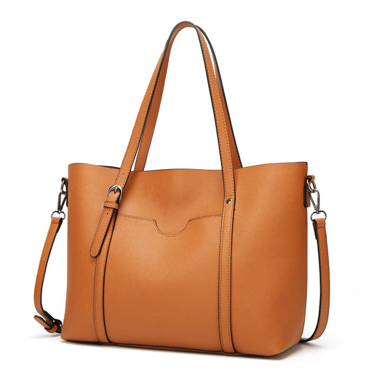 Cross Pattern Shoulder Tote Bag