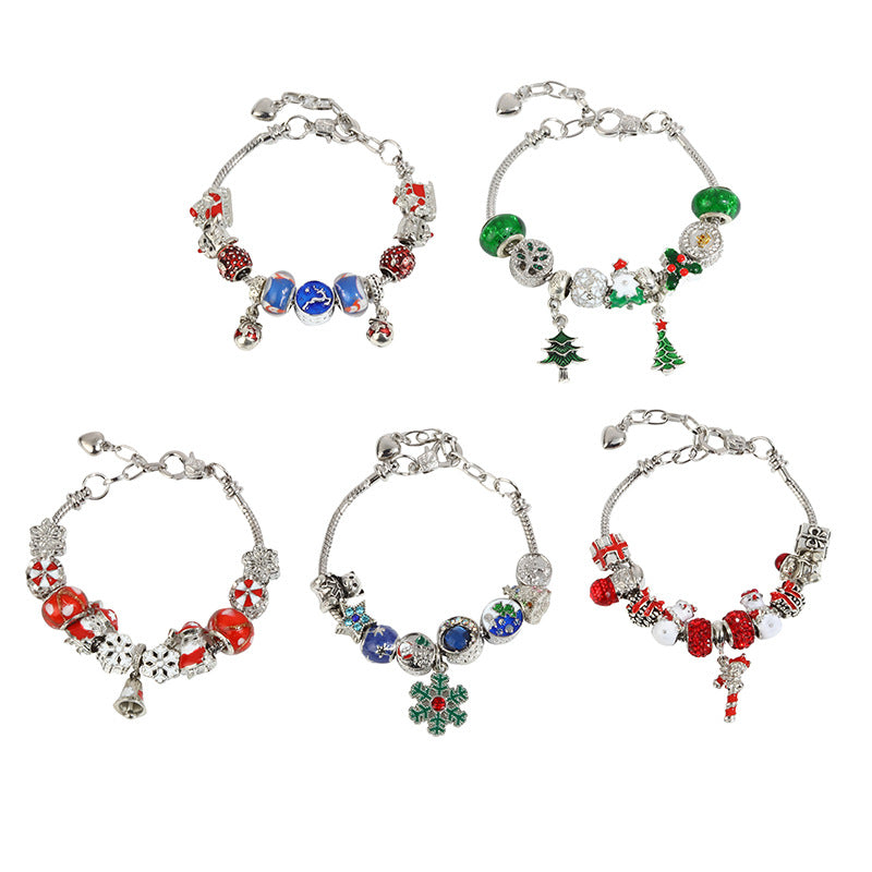 Christmas Snowflake Bells Charm Bracelet