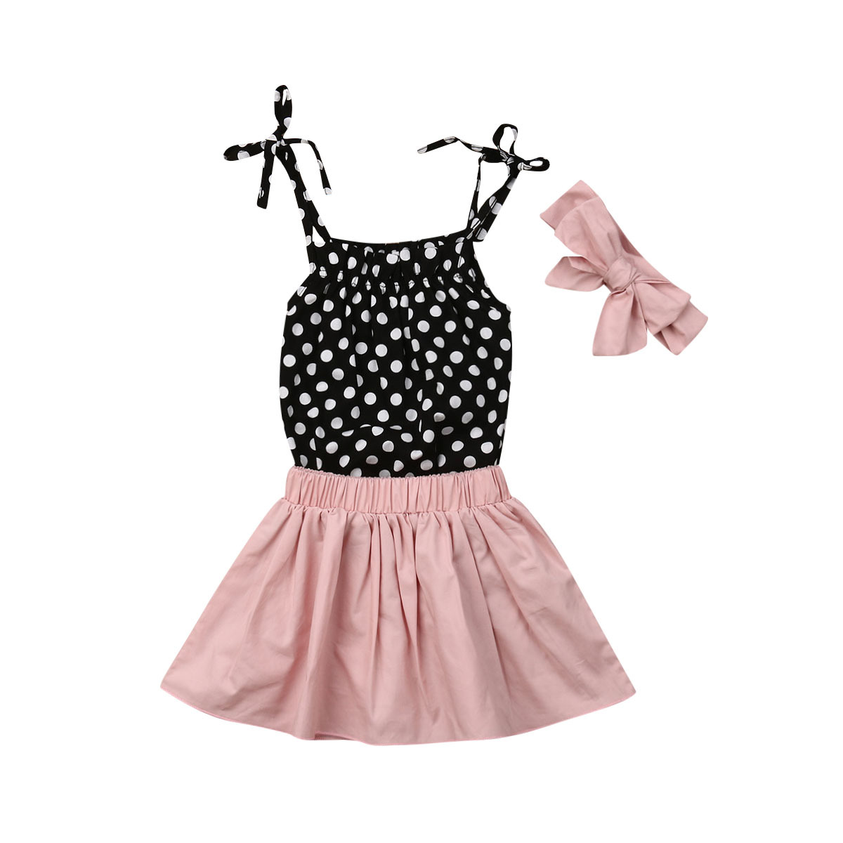 Polka Dot Pink Ruffled Set