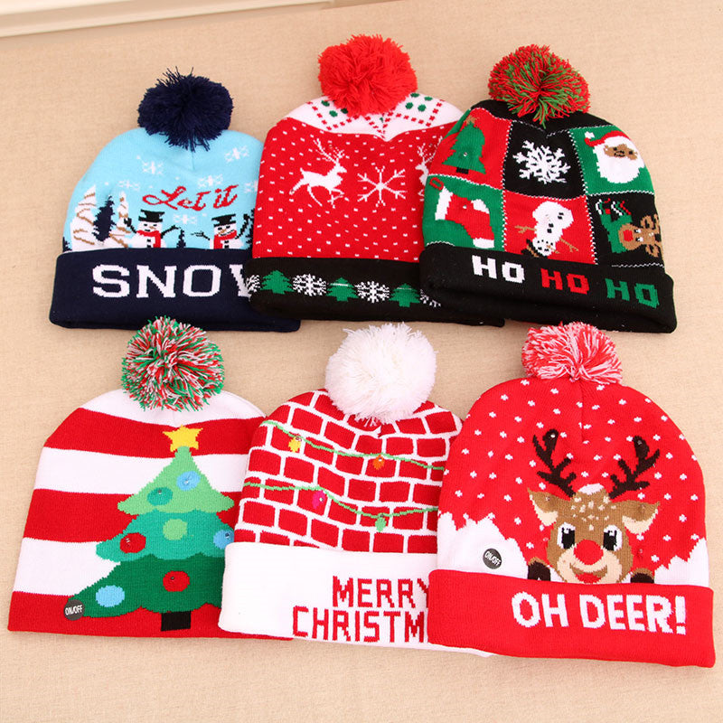 LED Christmas Sweater Knitted Beanie