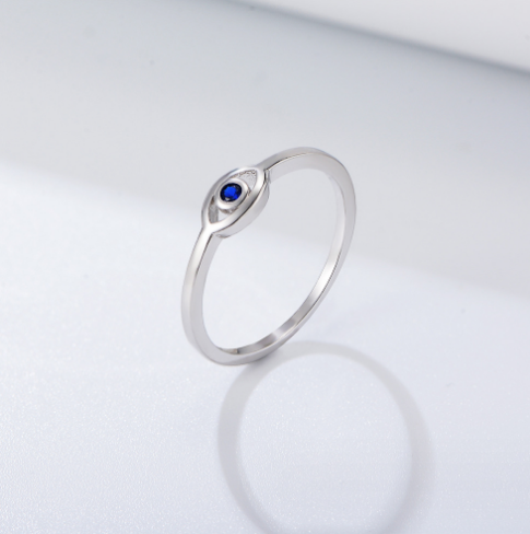 925 Sterling Silver 18K Gold Plated Evil Eye Exquisite Ring