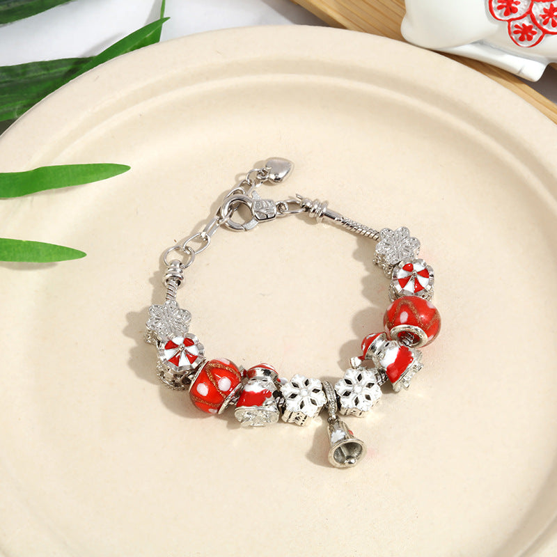 Christmas Snowflake Bells Charm Bracelet