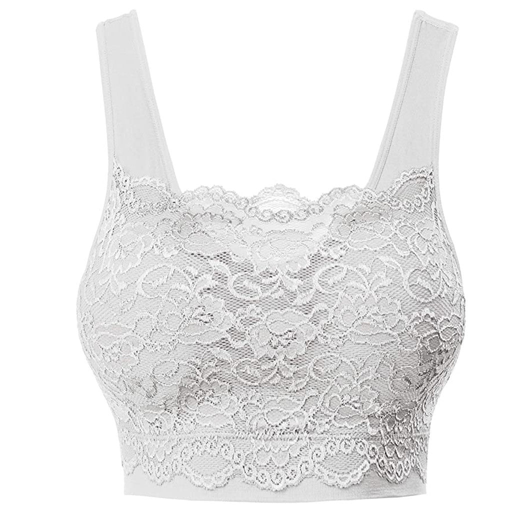 In Stock Women's Seamless Lace Top With Front Lace Bra Sports Bra Lace Stitching