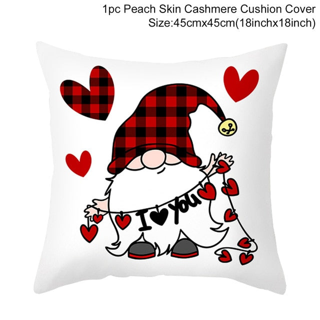 Red Cartoon Letter Series Valentine's Day Pillowcase