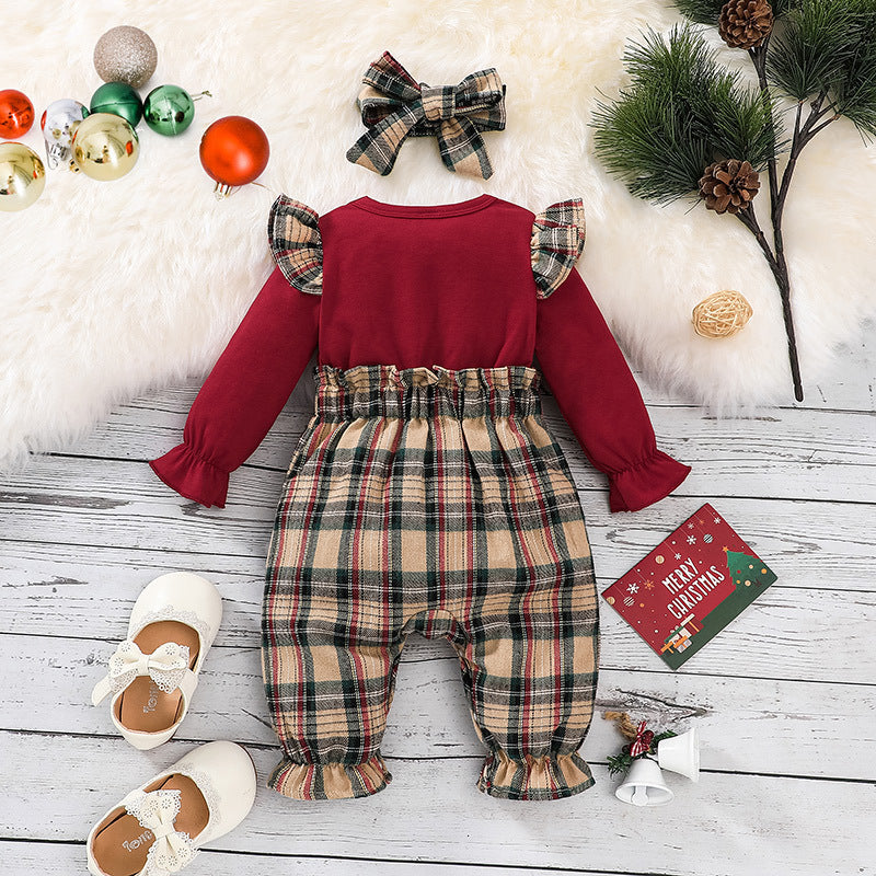 Baby Long Sleeve Crew Neck Jumpsuit Set