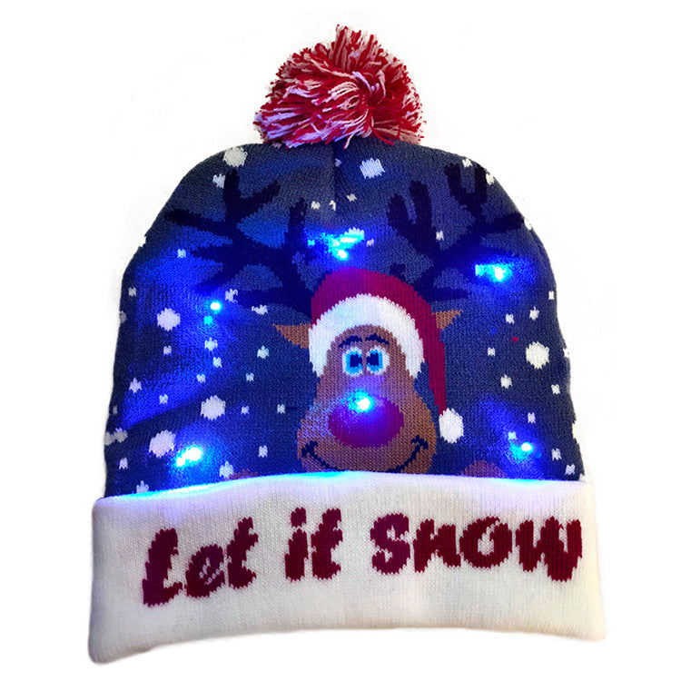 LED Christmas Sweater Knitted Beanie