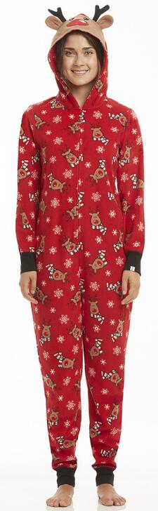 Parent-Child Reindeer Hoodie Onesie