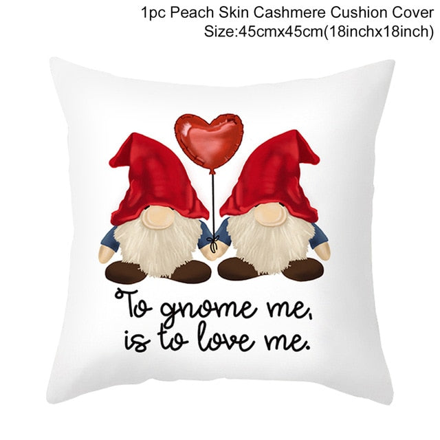 Red Cartoon Letter Series Valentine's Day Pillowcase