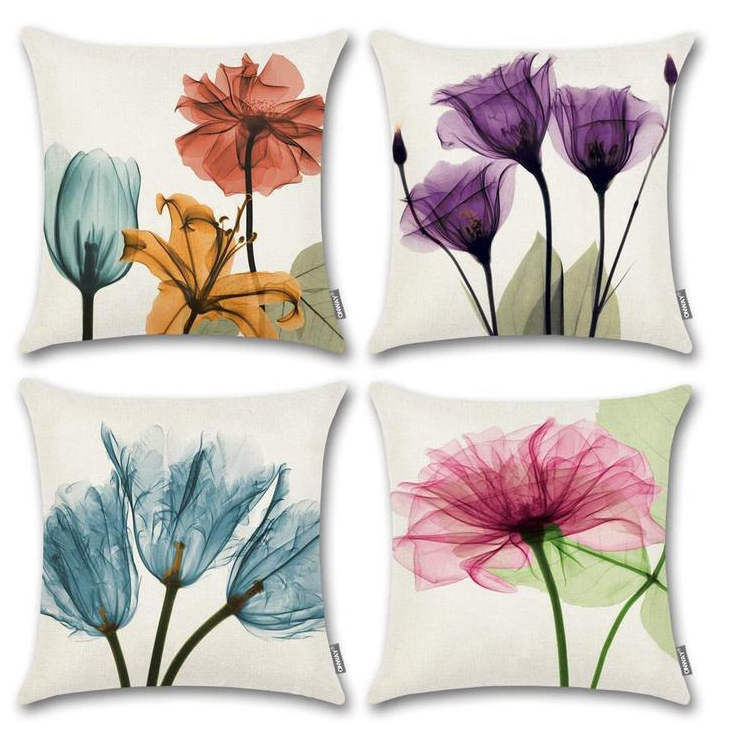 Ink Painting Tulip Linen Pillowcase