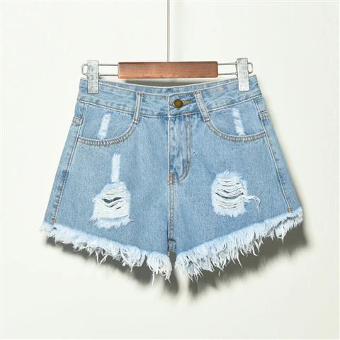 Ripped Loose Denim Shorts