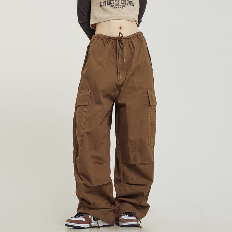 Retro Multi Pocket Khaki Cargo Pants