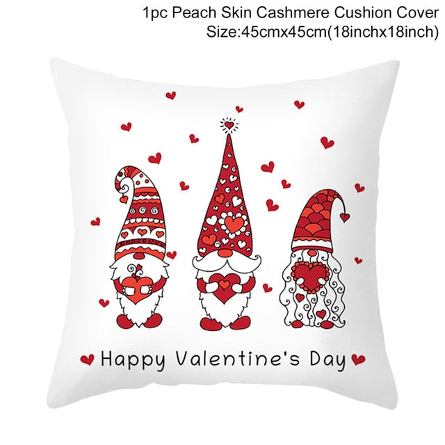 Red Cartoon Letter Series Valentine's Day Pillowcase