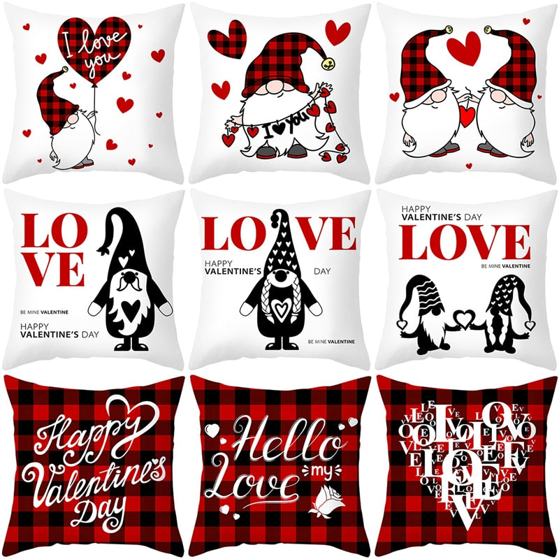 Red Cartoon Letter Series Valentine's Day Pillowcase