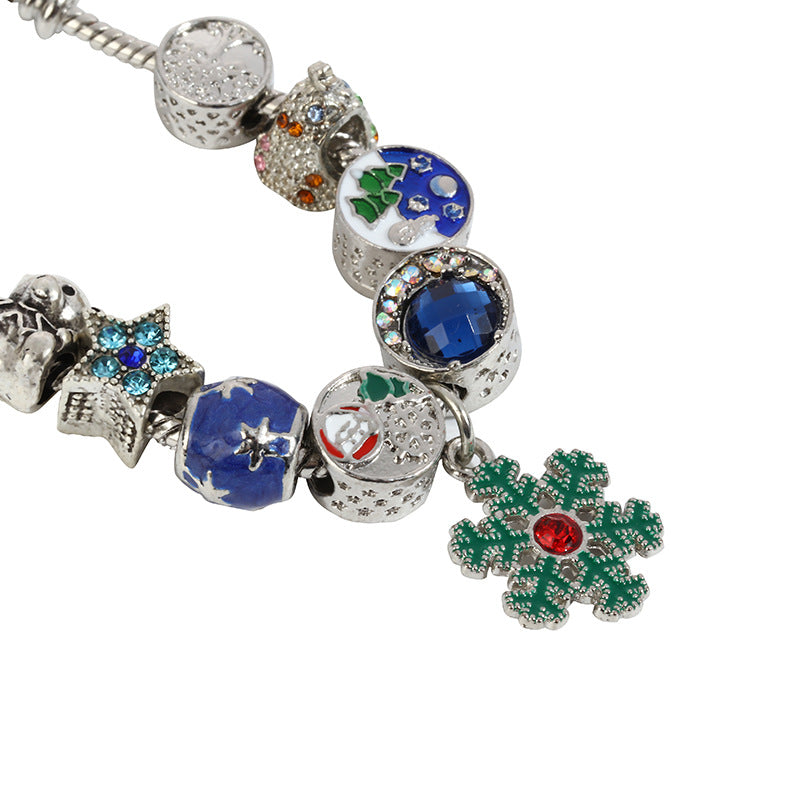 Christmas Snowflake Bells Charm Bracelet