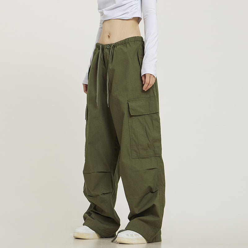 Retro Multi Pocket Khaki Cargo Pants