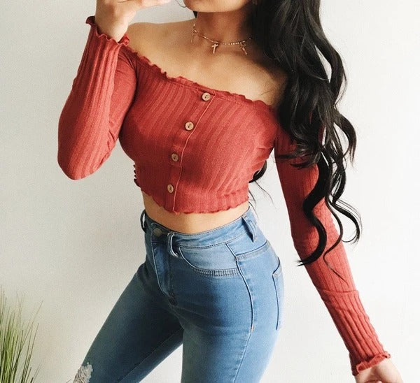 Long Sleeve Ruffle Top