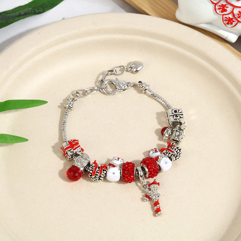 Christmas Snowflake Bells Charm Bracelet