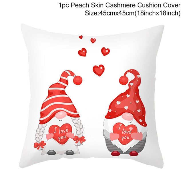 Red Cartoon Letter Series Valentine's Day Pillowcase