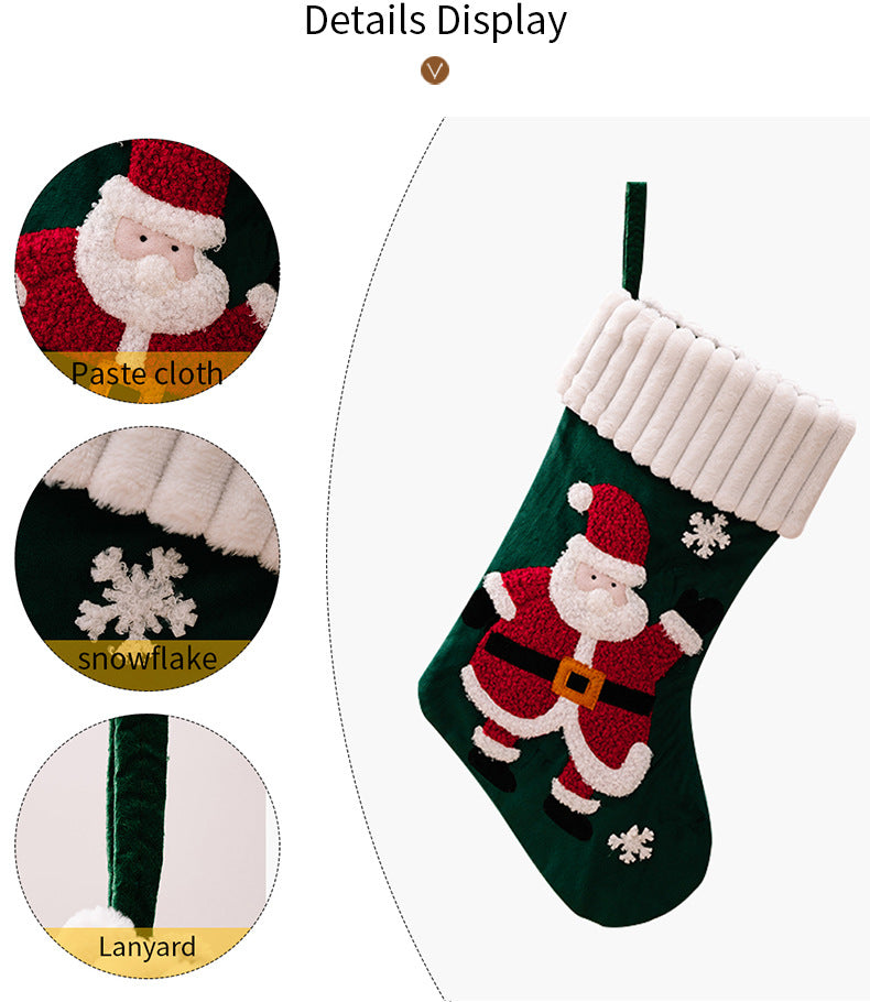 Christmas Gold Velvet Patch Christmas Stockings