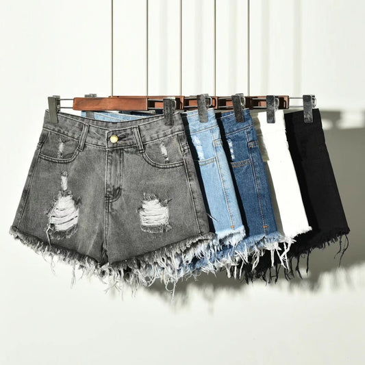 Irregular Denim Shorts