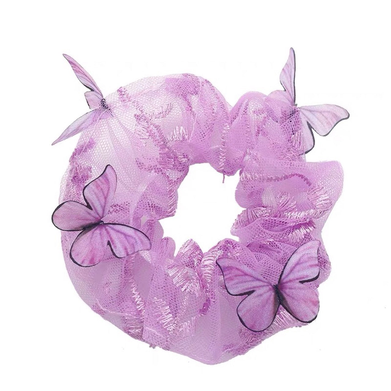 Women's Mesh Pig Intestine Ring Butterfly Hair Accessories