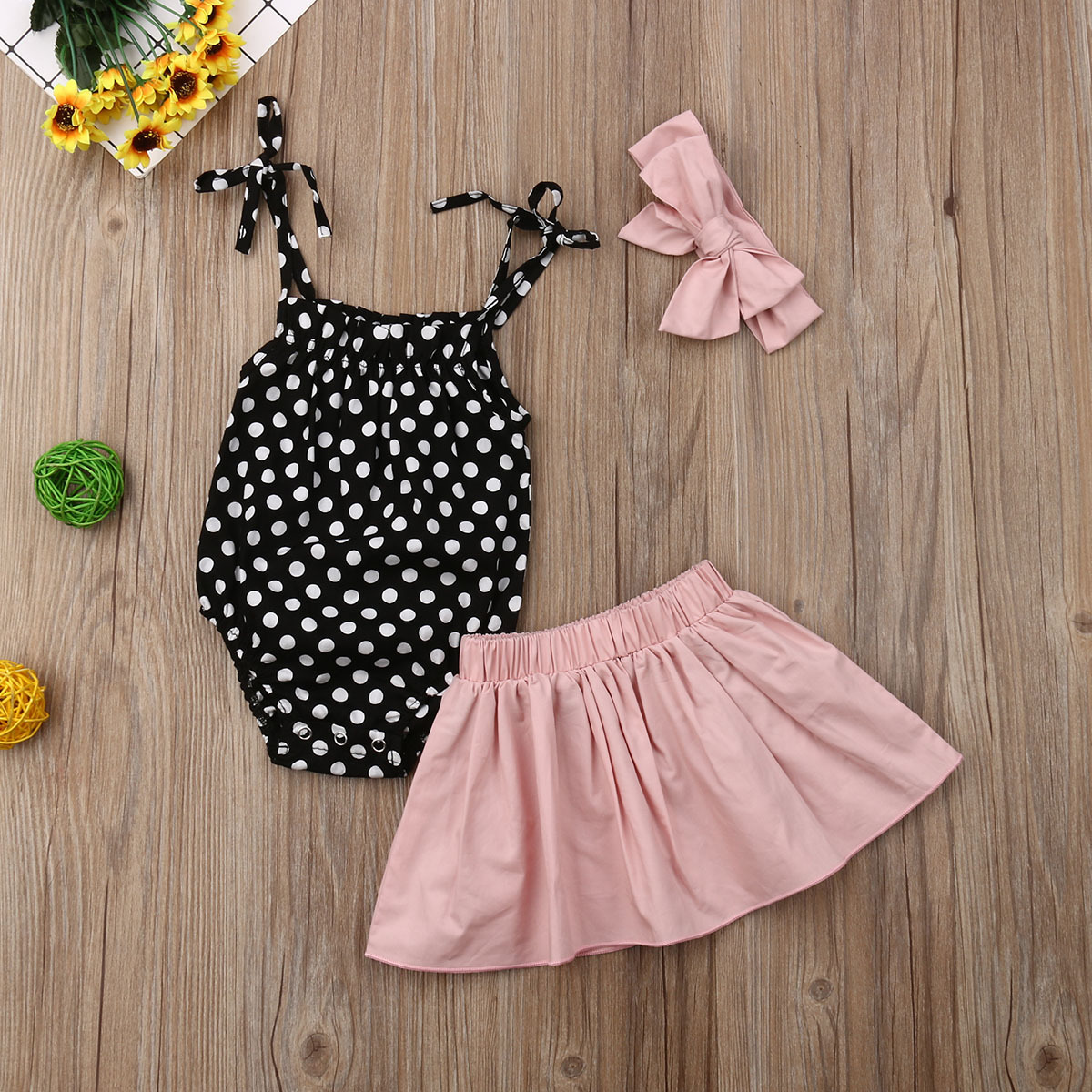 Polka Dot Pink Ruffled Set