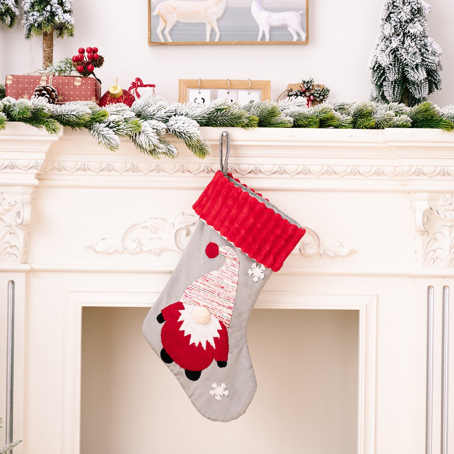 Christmas Gold Velvet Patch Christmas Stockings