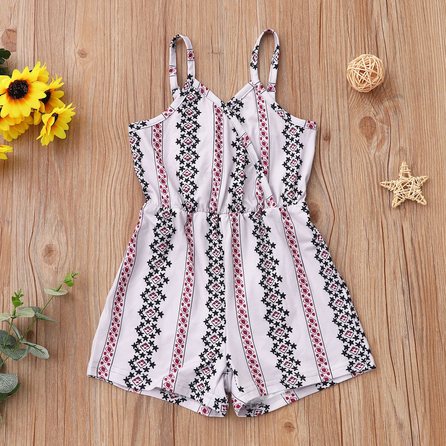 Floral Striped Overalls Jumpsuit