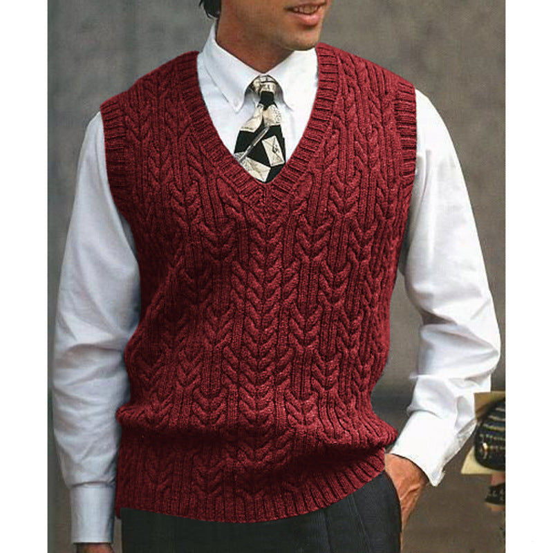 Knitted Vest V-neck Sweater