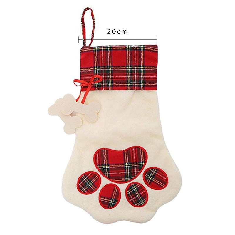 Hand-shaped Brush Dog Bone Christmas Stockings Fireplace Decorations