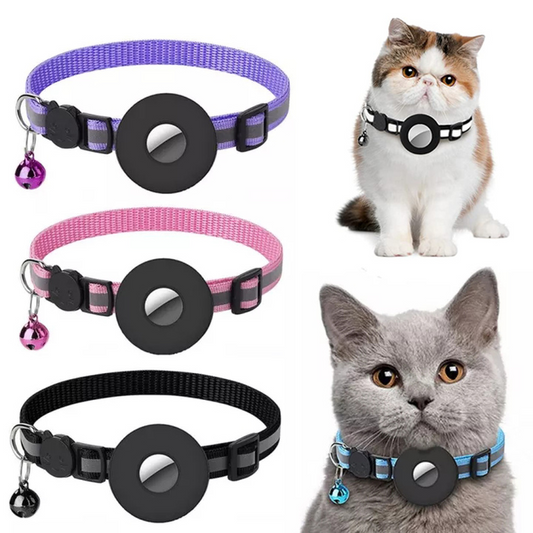 Reflective Pet Collar with AirTag Holder