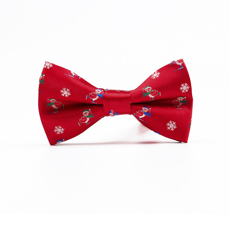 Mens Christmas Fashion Casual Print Bow Tie