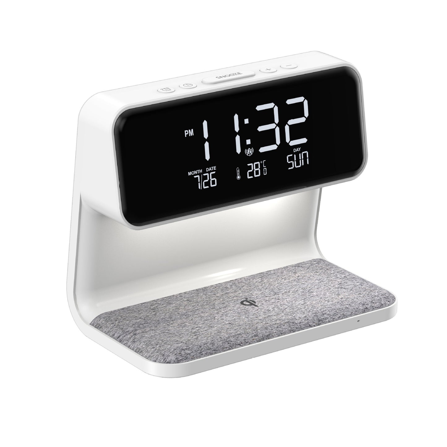 3 In 1 Bedside Lamp, Wireless Charging, LCD Screen Alarm Clock