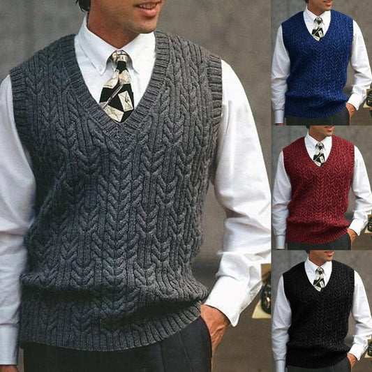 Knitted Vest V-neck Sweater