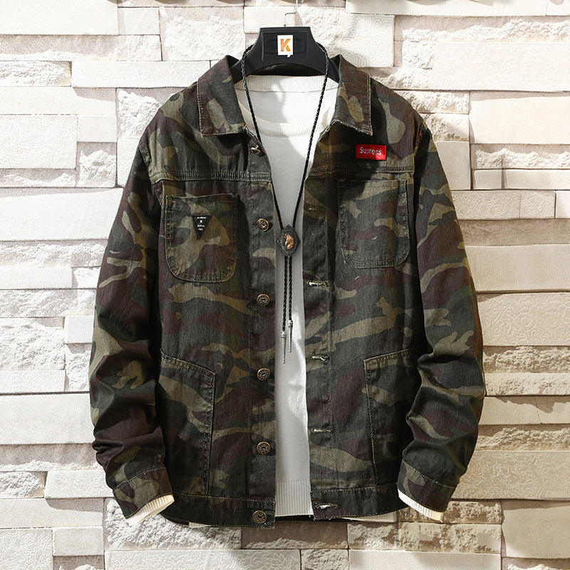 Camouflage Denim Jacket Coat