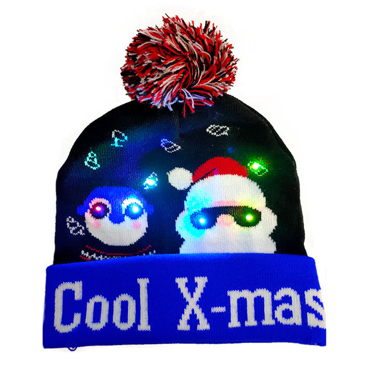 LED Christmas Sweater Knitted Beanie