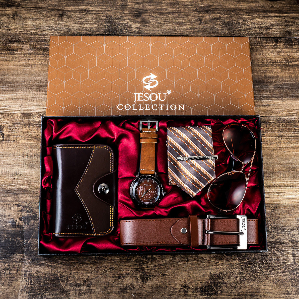 Exquisite Wallet, Watch, Tie & Glasses Gift Set