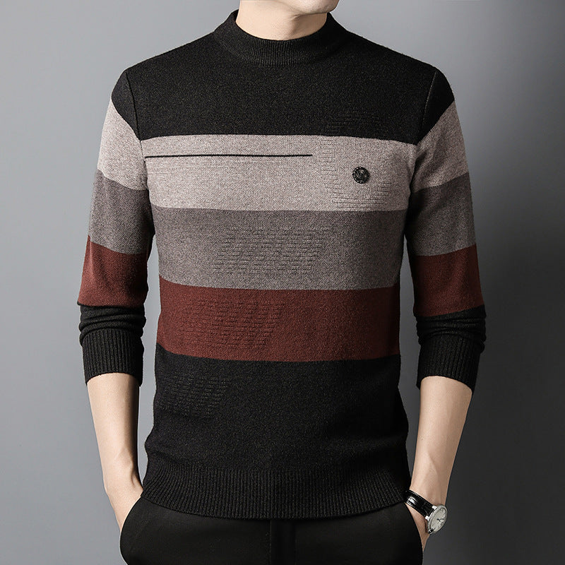 Men's Fashion Casual Round Neck Knitted Bottoming Shirt