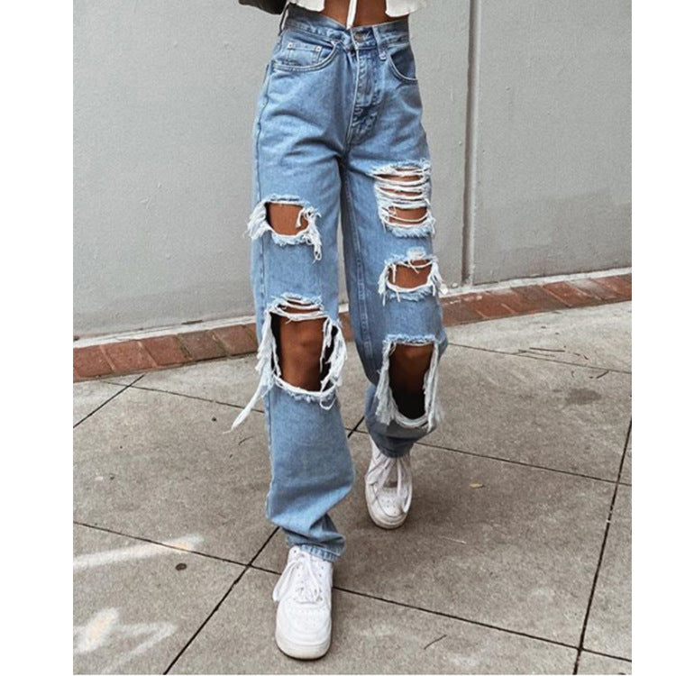 Ripped Slimming Washed Women's Jeans