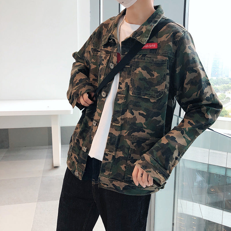 Camouflage Denim Jacket Coat