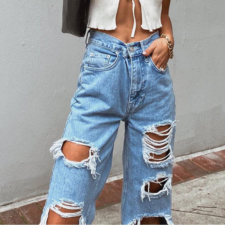 Ripped Slimming Washed Women's Jeans