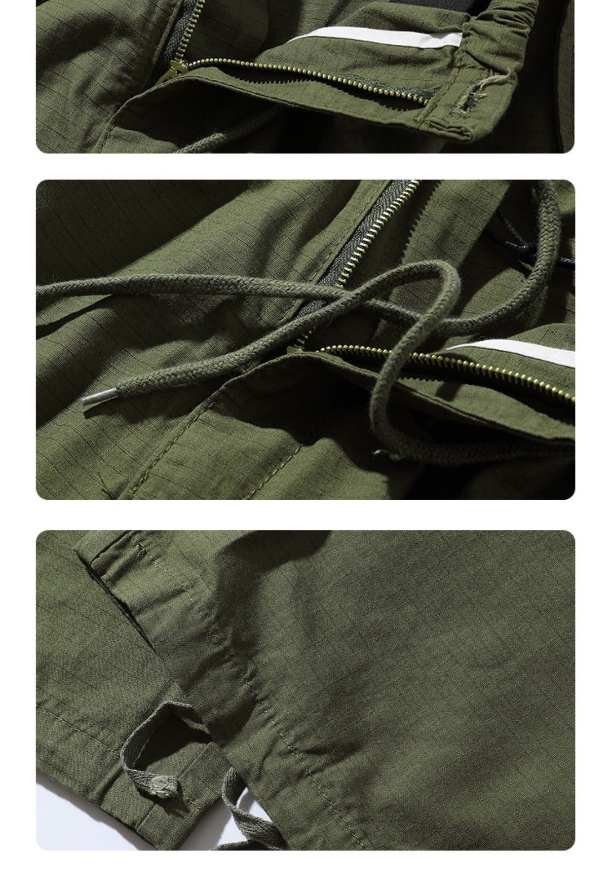 Retro Multi Pocket Khaki Cargo Pants